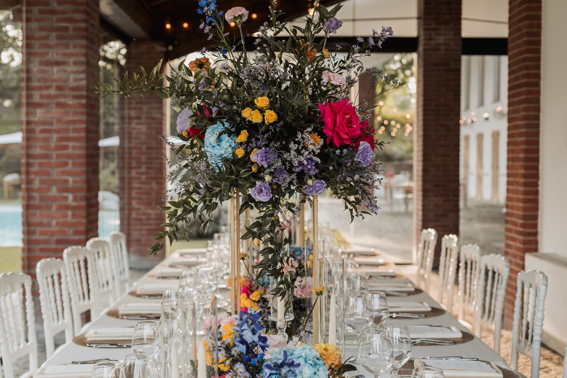 Centrotavola matrimonio fiori colorati